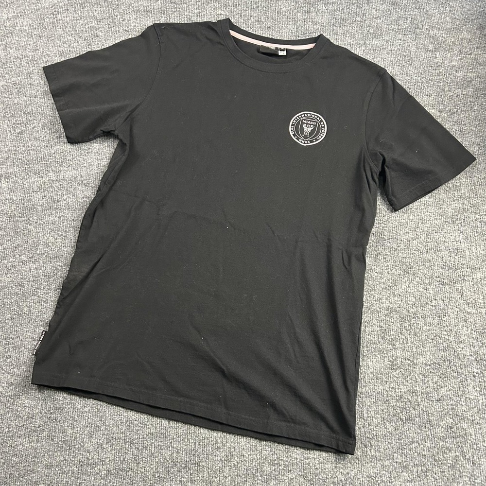 Inter Miami CF Shirt Mens Medium Black Pink MLS Soccer Crest Logo Graphic